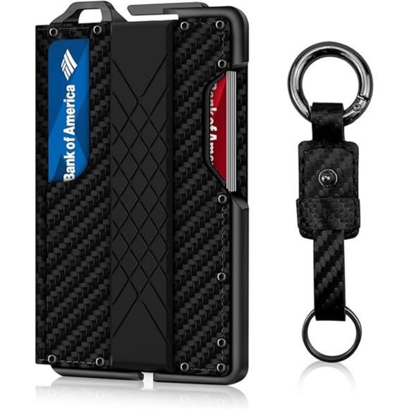 Tactical Minimalist Wallet for Men, Slim RFID-Blocking Card Holder, Front Pocket - Picture 7 of 7